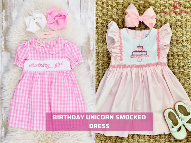 unicorn smocked dress