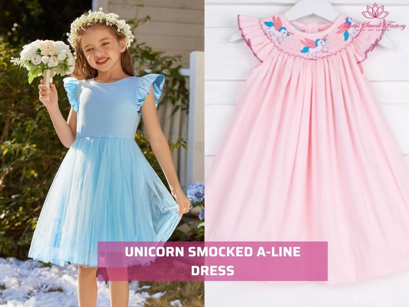 unicorn smocked dress