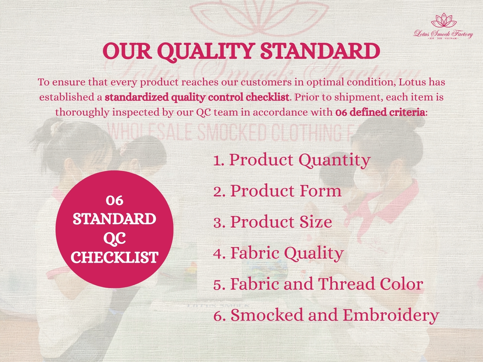Our Quality Standard