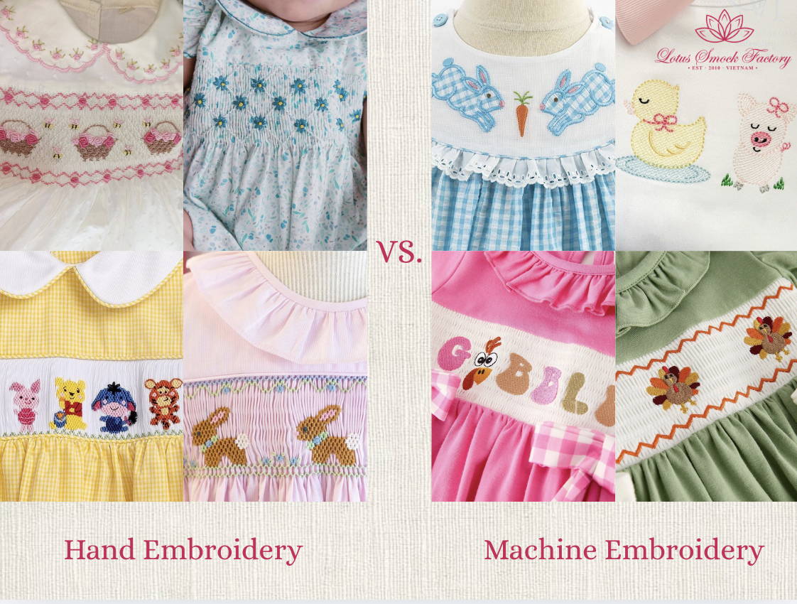 The difference between hand-embroidery vs. machine-embroidery