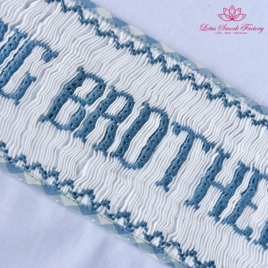 Blue Gingham Smocked Boy Set Wholesale Smocked Clothing