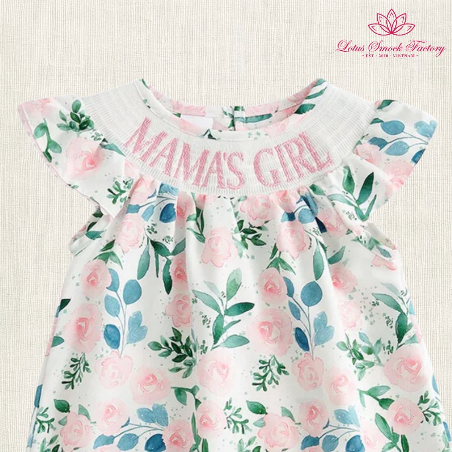 Floral Mama's Girl Smocked Bishop Dress Wholesale Smocked Clothing