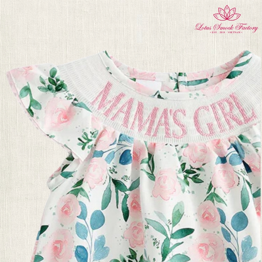 Floral Mama's Girl Smocked Bishop Dress Wholesale Smocked Clothing