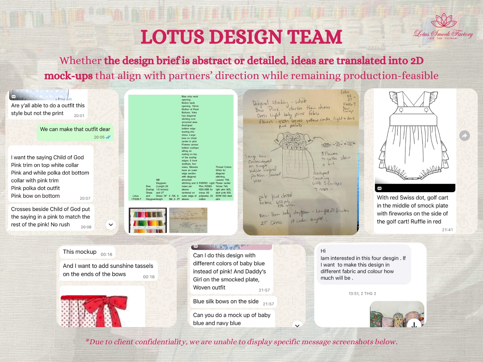 Real client messages from 2D design orders