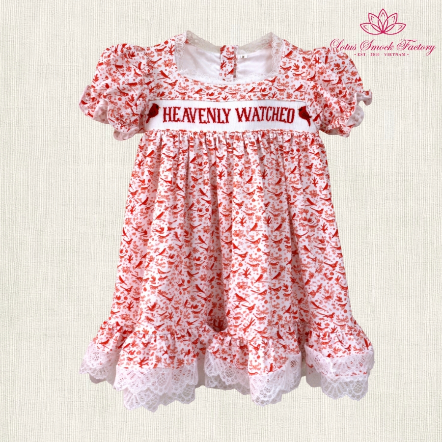 Red Toile Smocked Dress Wholesale Smocked Clothing