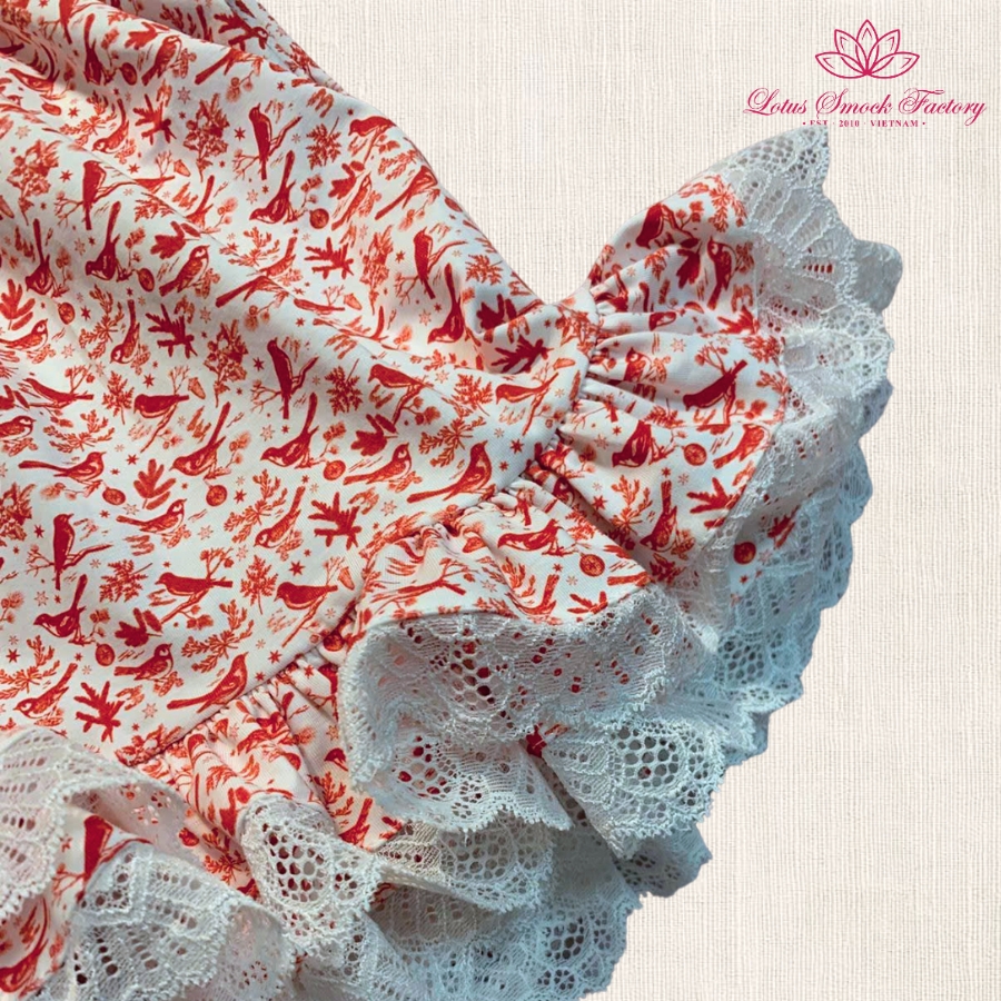 Red Toile Smocked Dress Wholesale Smocked Clothing