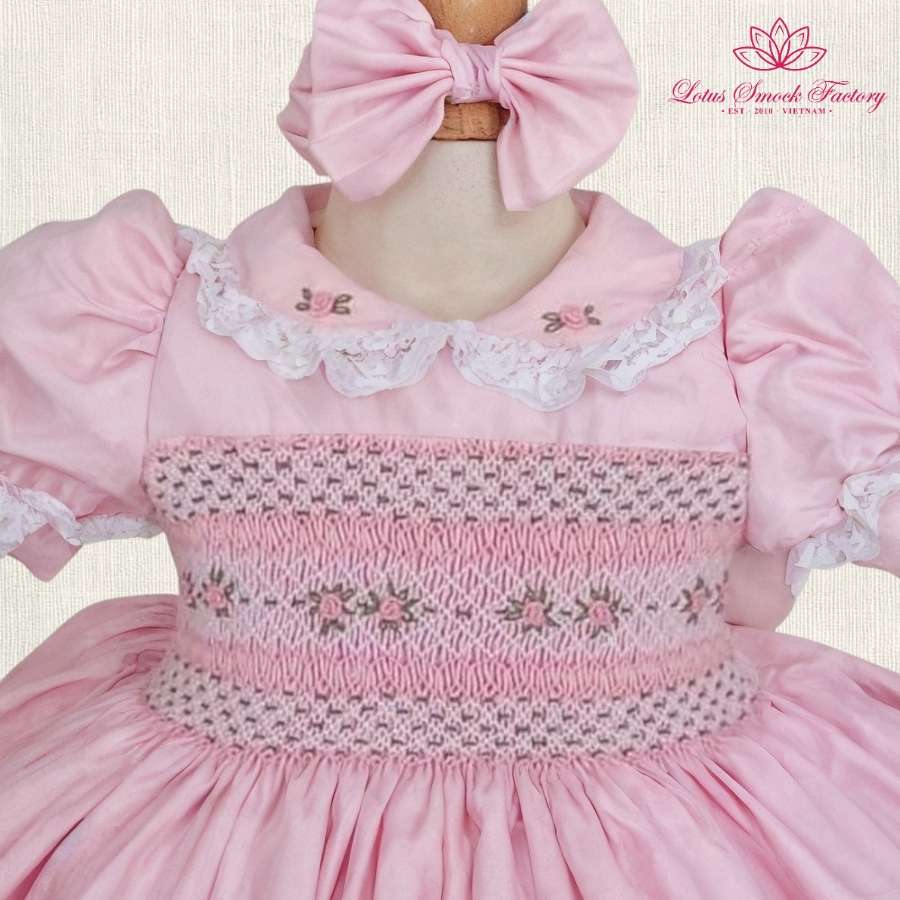 Royal Pink Smocked Dress Wholesale Smocked Clothing