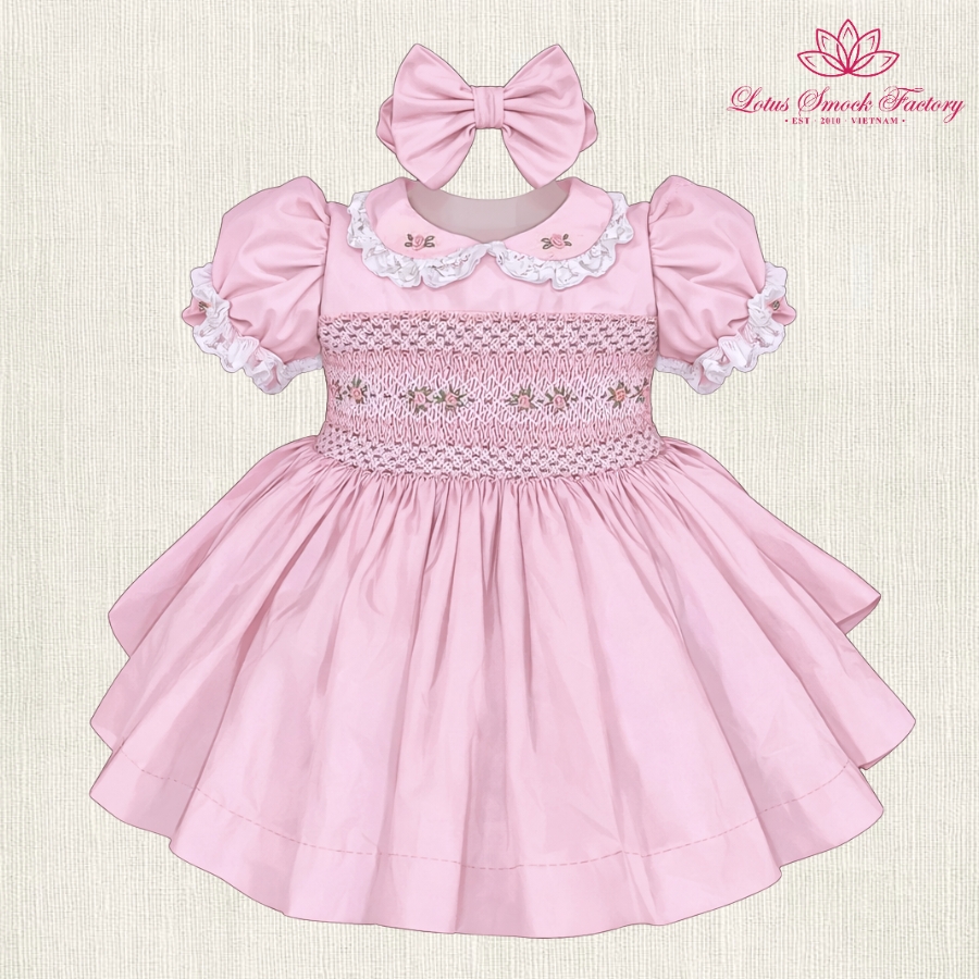 Royal Pink Smocked Dress Wholesale Smocked Clothing