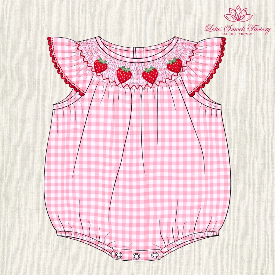 Strawberry Smocked Bubble Wholesale Smocked Clothing
