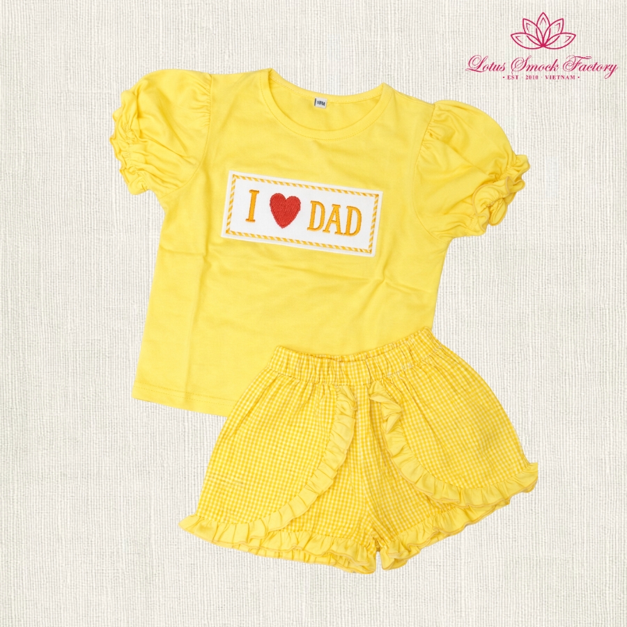 Sunshine Father's Day Set Wholesale Smocked Clothing