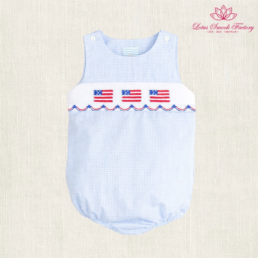 Fourth Of July Smocked Sibling Set Wholesale Smocked Clothing