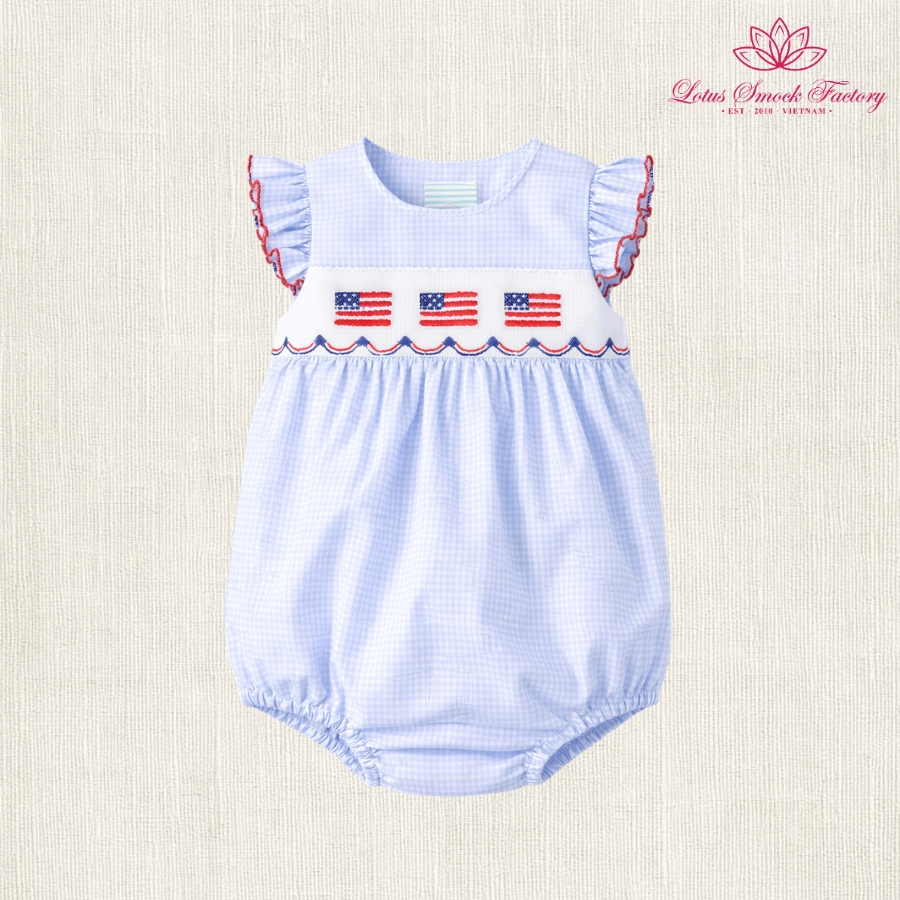 Fourth Of July Smocked Sibling Set Wholesale Smocked Clothing