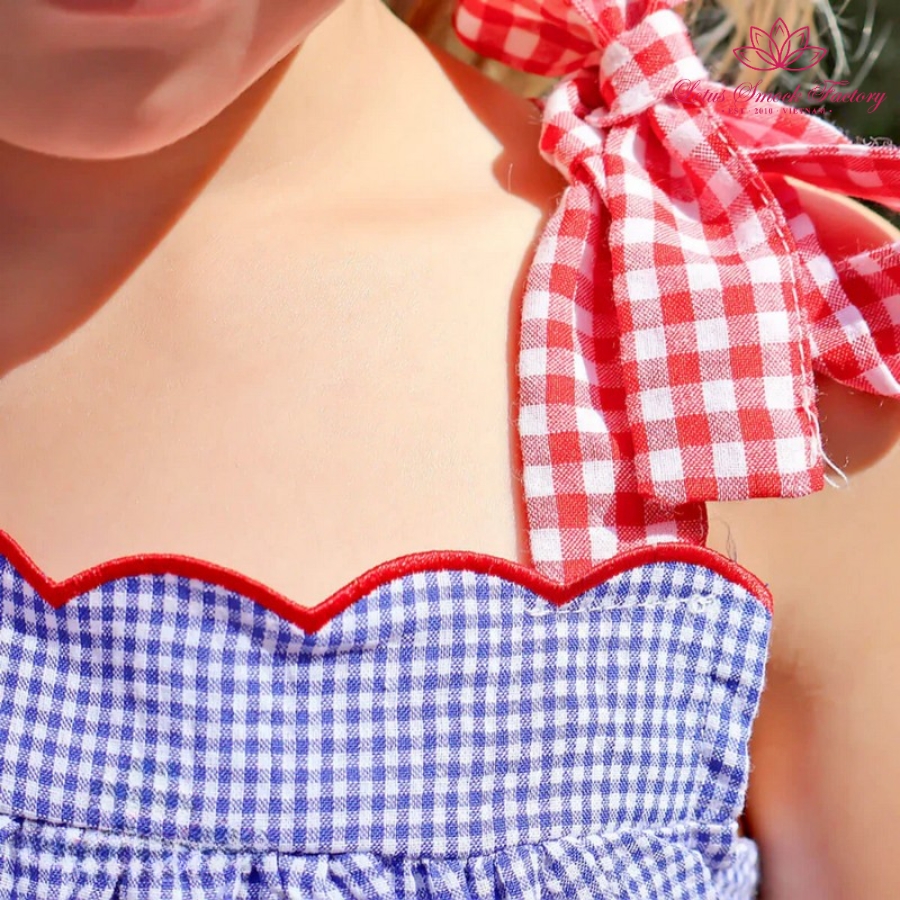 Patriotic Flag Fourth Of July Dress Wholesale Smocked Clothing