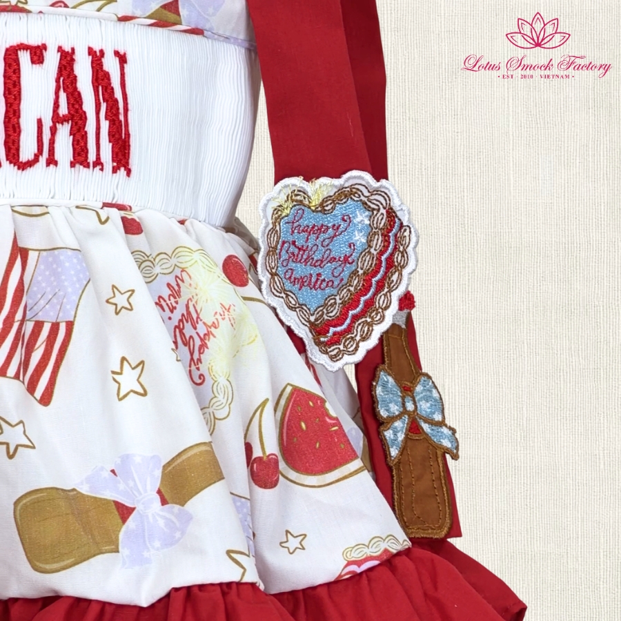 Happy Birthday America Set Wholesale Smocked Clothing