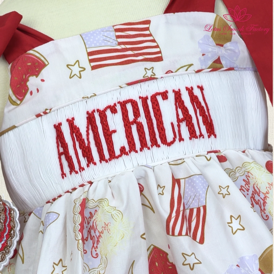 Happy Birthday America Set Wholesale Smocked Clothing