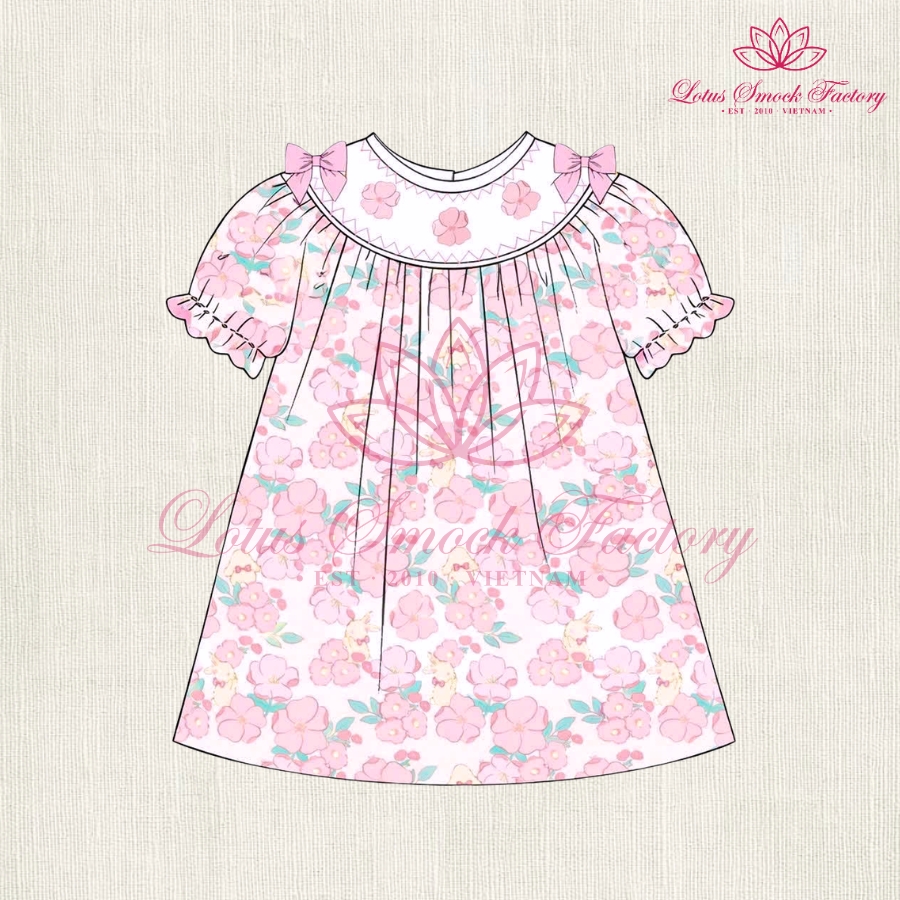 Sakura Bishop Dress Wholesale Smocked Clothing