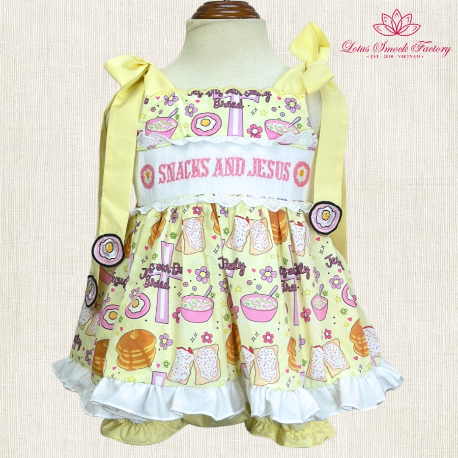 Snacks And Jesus Set Wholesale Smocked Clothing