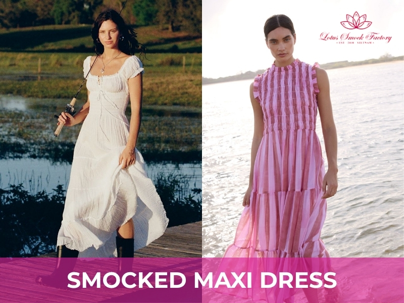 smocked maxi dresses