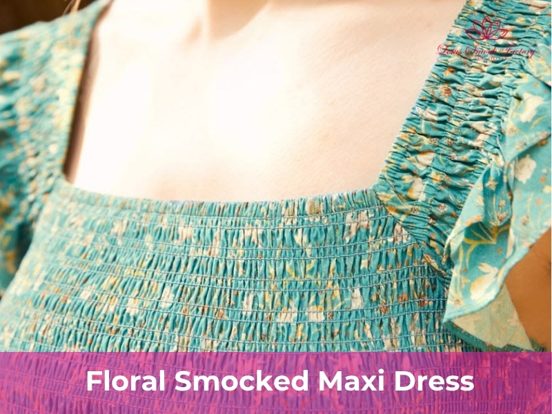 floral smocked maxi dress