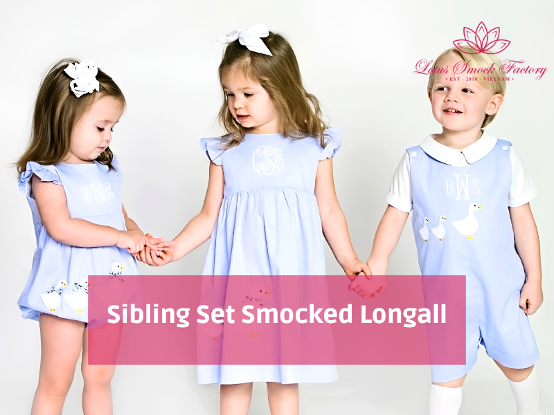 Sibling Set Smocked Longall