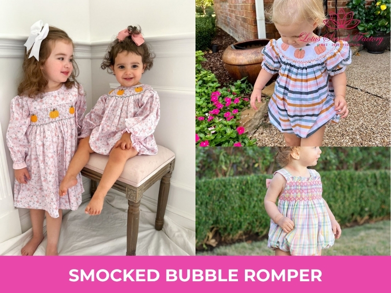fall smocked bubble romper