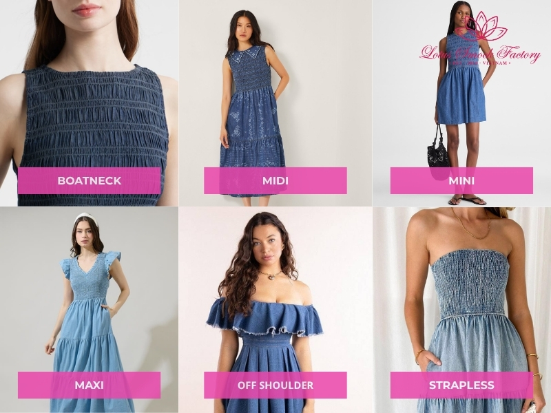 denim smocked dress
