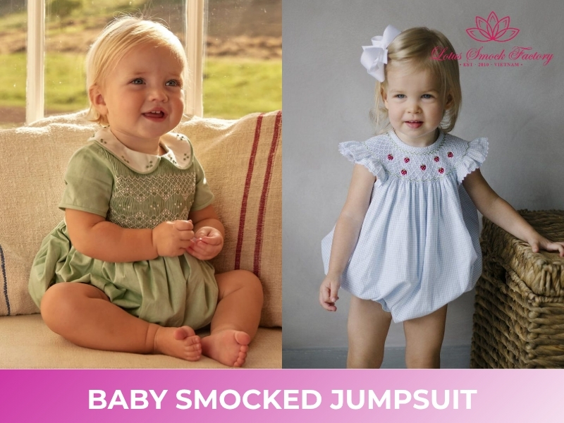 baby smocked jumpsuit